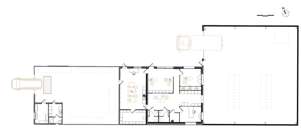 plan pour la réhabilitation d'un espace en local professionnel